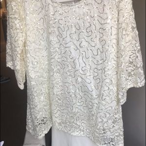 White Sequence Blouse
